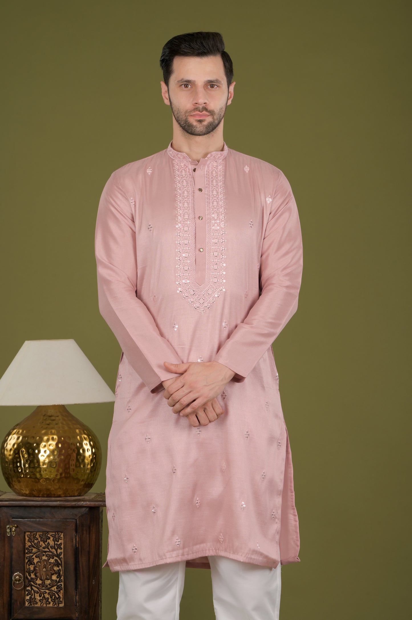 KANAK - Rosewood Grace Sequin Embroidered Kurta Set