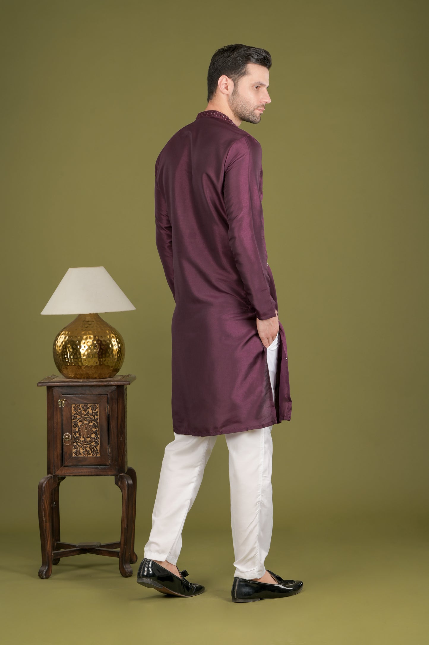 KANAK - Royal Plum Sequin Embroidered Kurta Set
