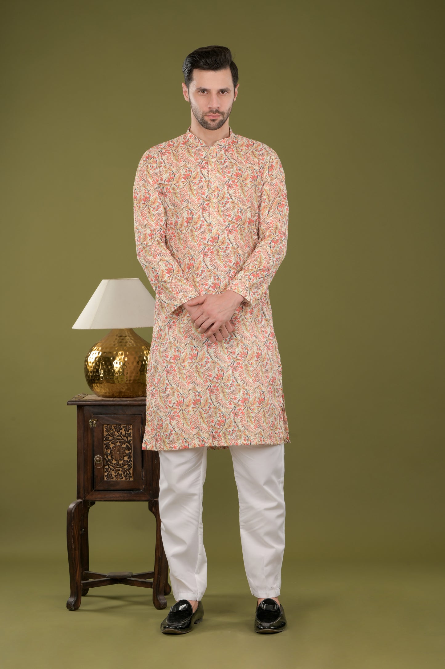 TARANG - Floral Bliss Embroidered Digital Print Kurta Set
