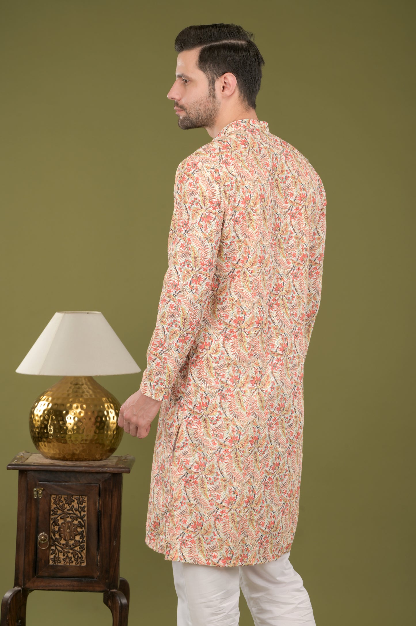 TARANG - Floral Bliss Embroidered Digital Print Kurta Set