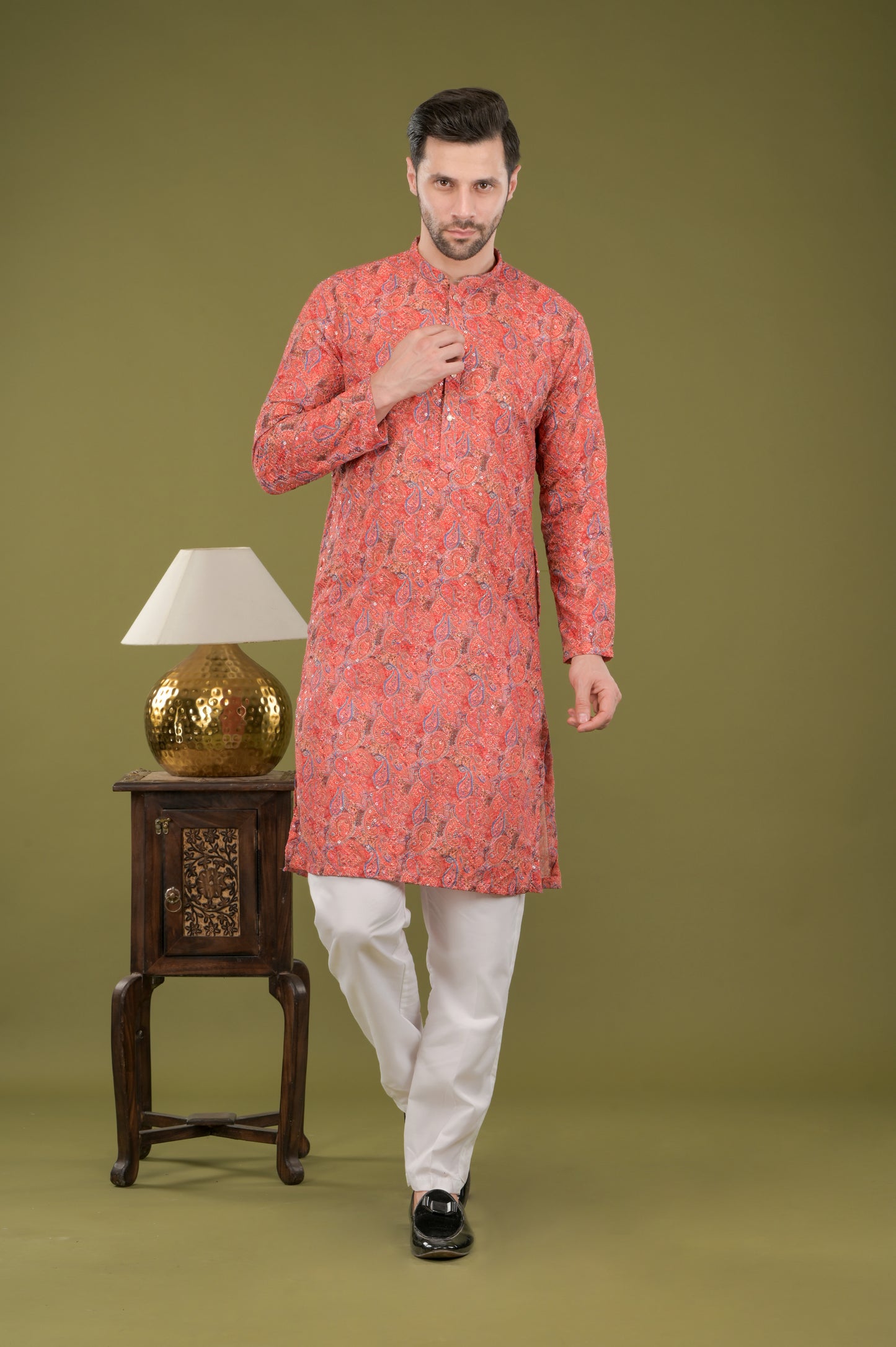 TARANG - Royal Red Paisley Kurta Set
