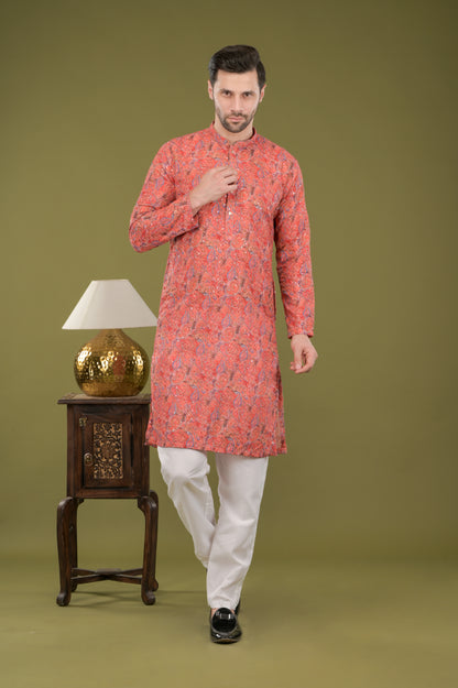 TARANG - Royal Red Paisley Kurta Set