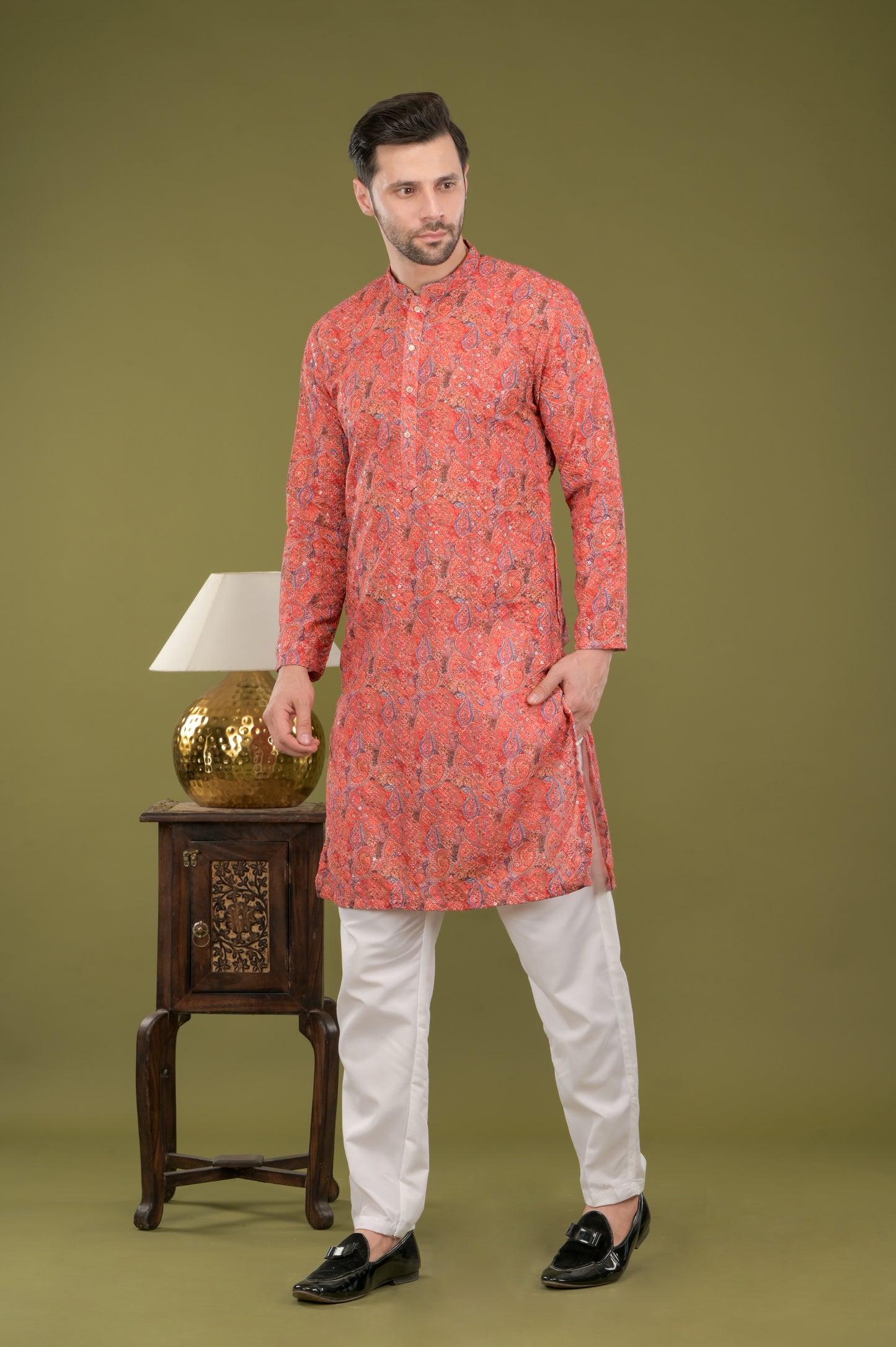 TARANG - Royal Red Paisley Kurta Set