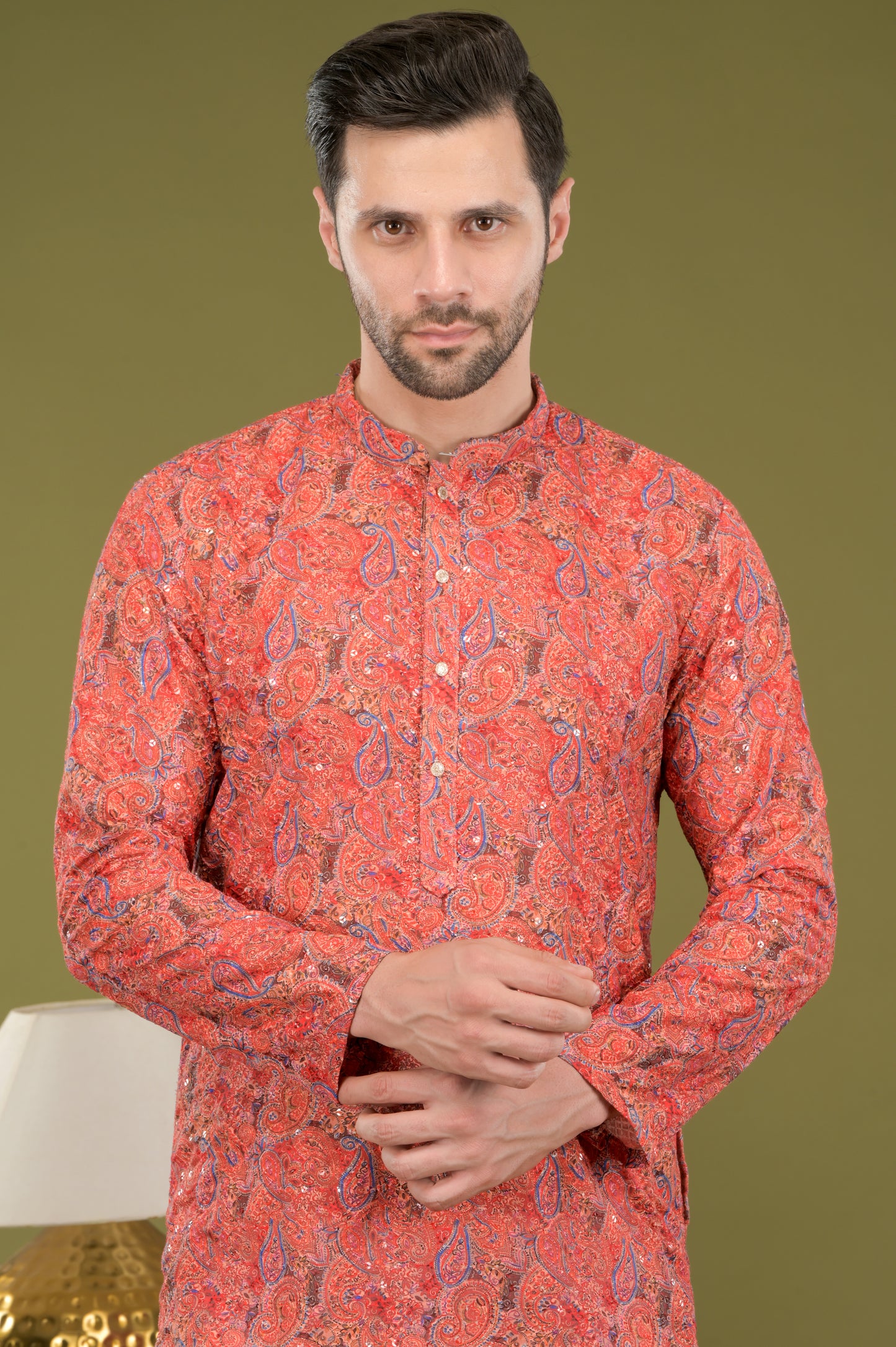 TARANG - Royal Red Paisley Kurta Set