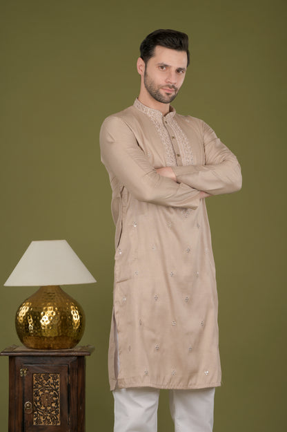 KANAK - Sandstone Elegance Sequin Embroidered Kurta Set