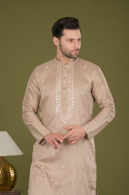 KANAK - Sandstone Elegance Sequin Embroidered Kurta Set