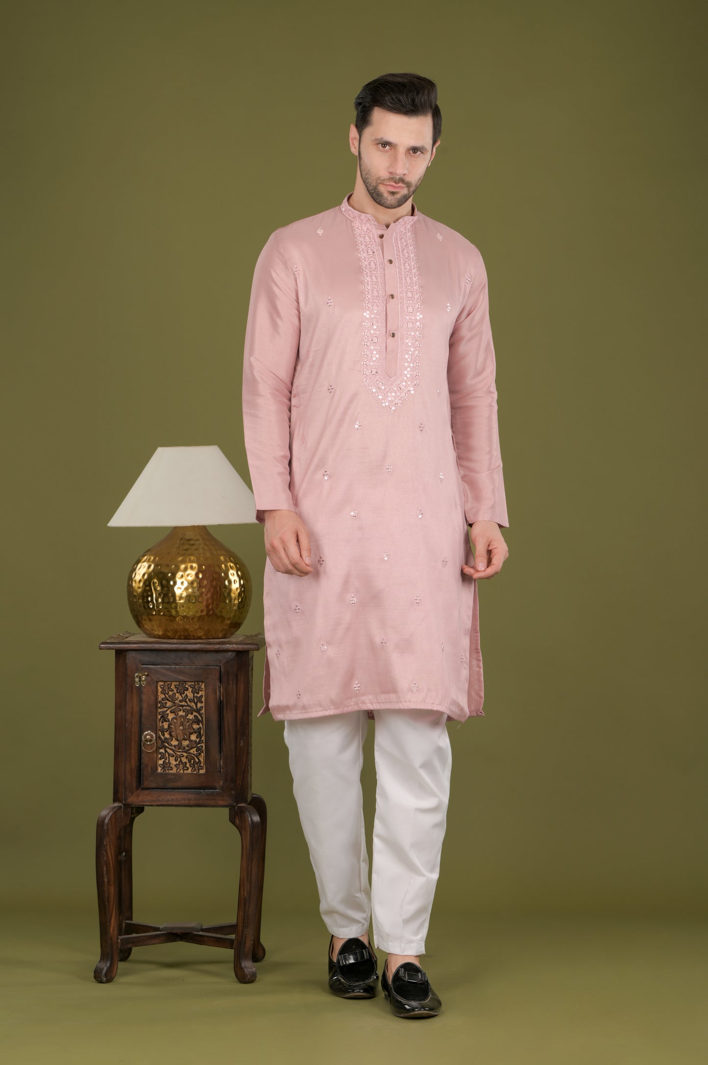 KANAK - Rosewood Grace Sequin Embroidered Kurta Set