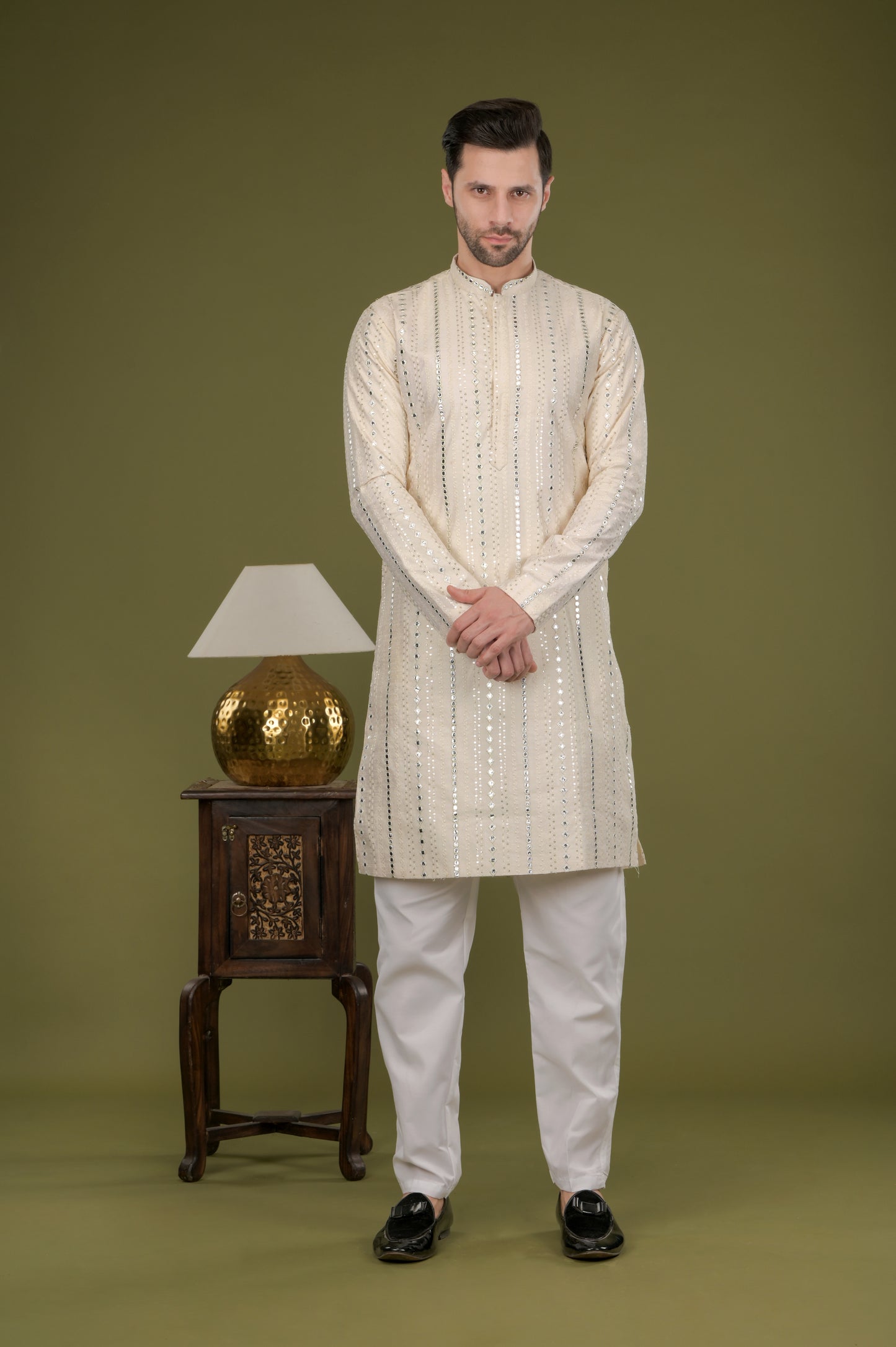 NOOR - Ziya Mirror Kurta Set (Ivory)