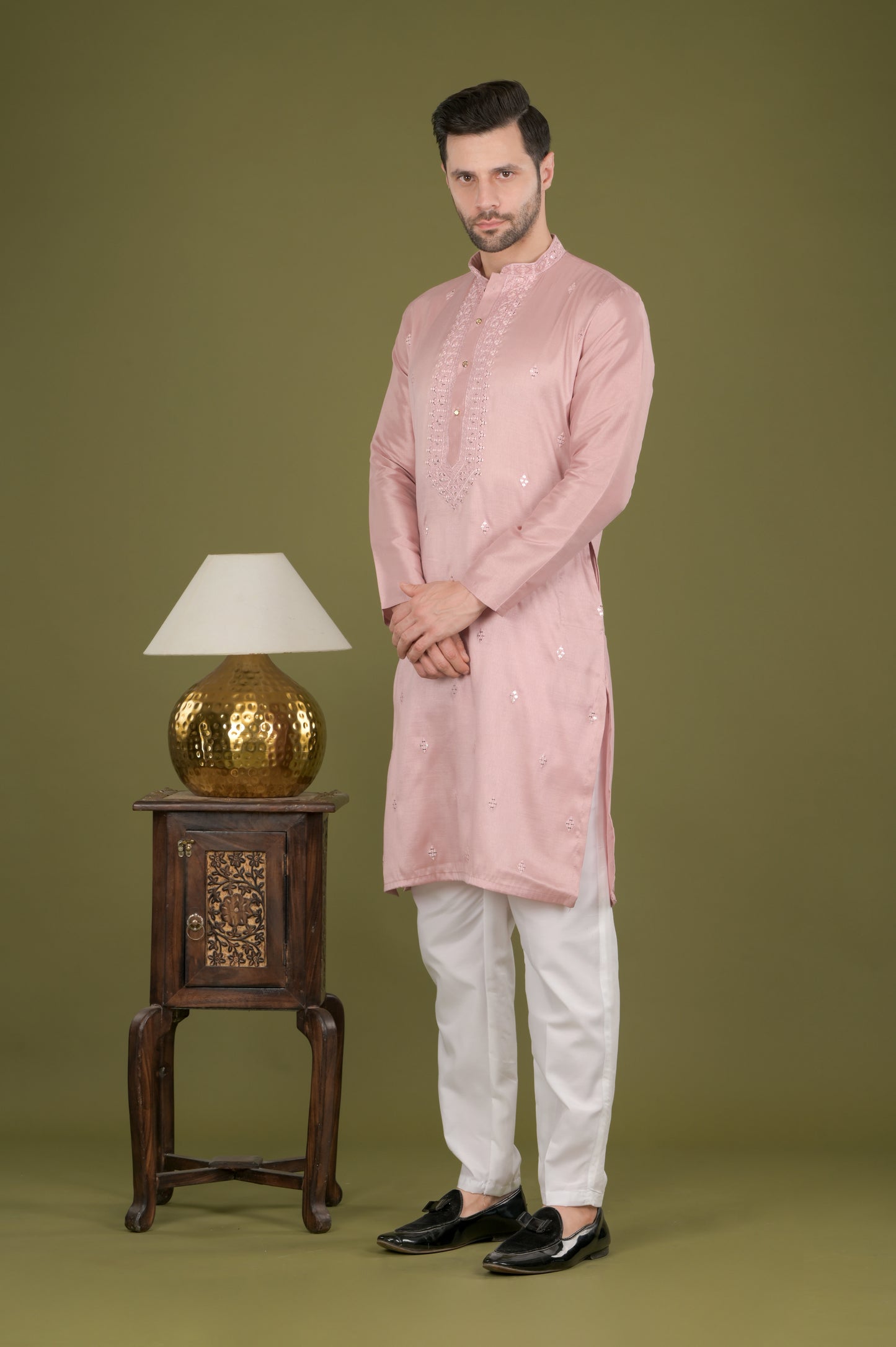 KANAK - Rosewood Grace Sequin Embroidered Kurta Set
