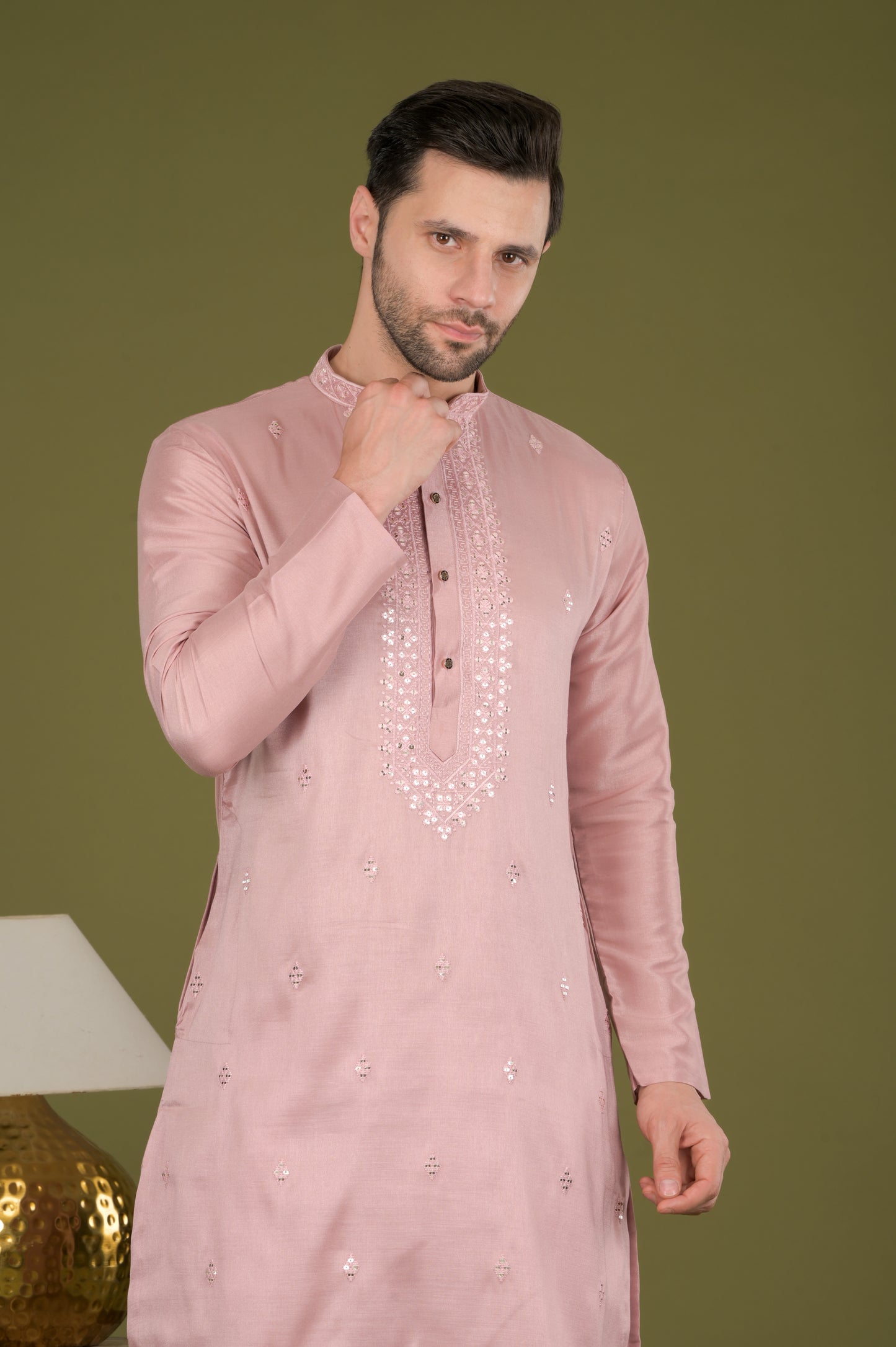 KANAK - Rosewood Grace Sequin Embroidered Kurta Set