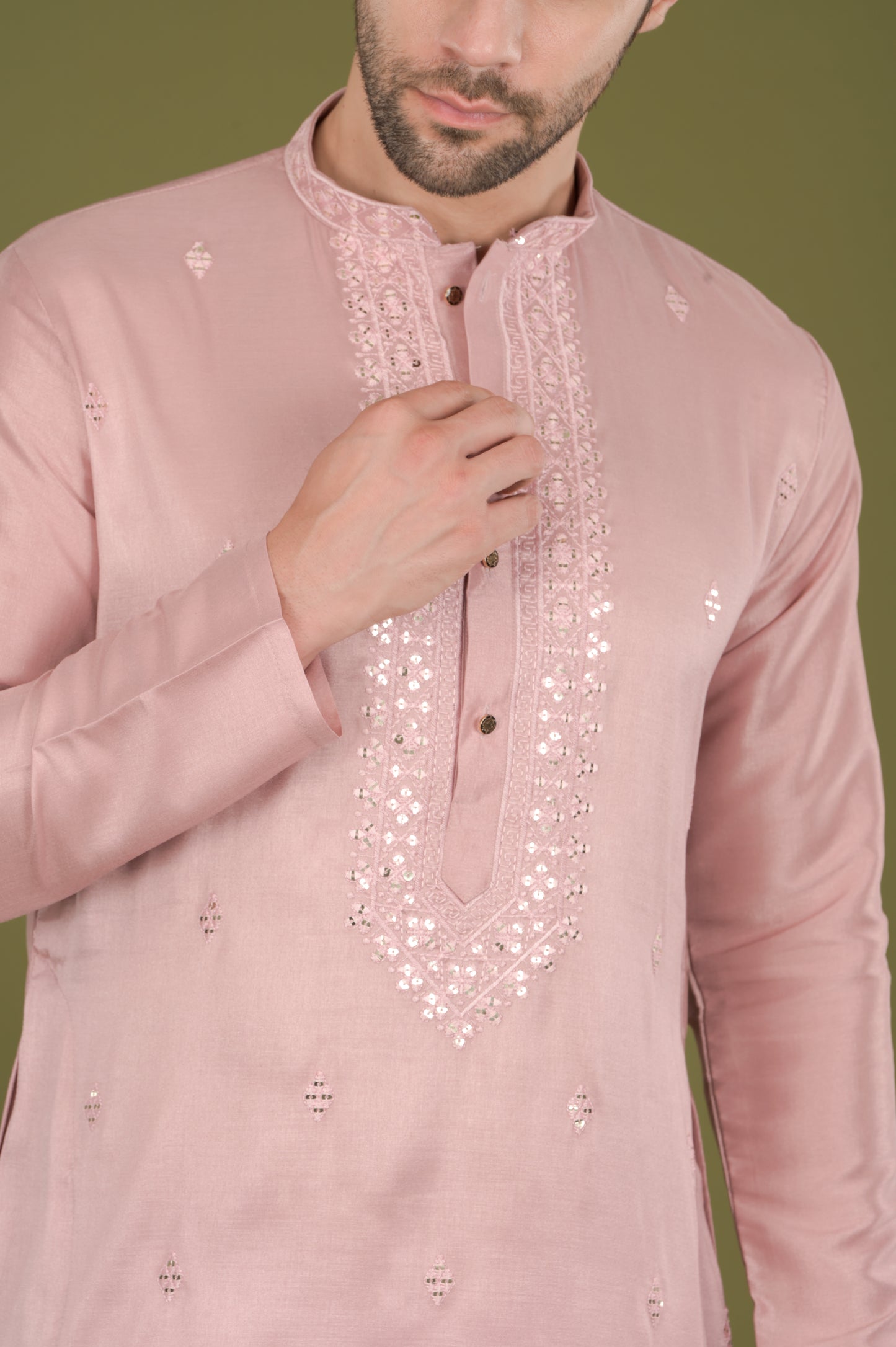 KANAK - Rosewood Grace Sequin Embroidered Kurta Set