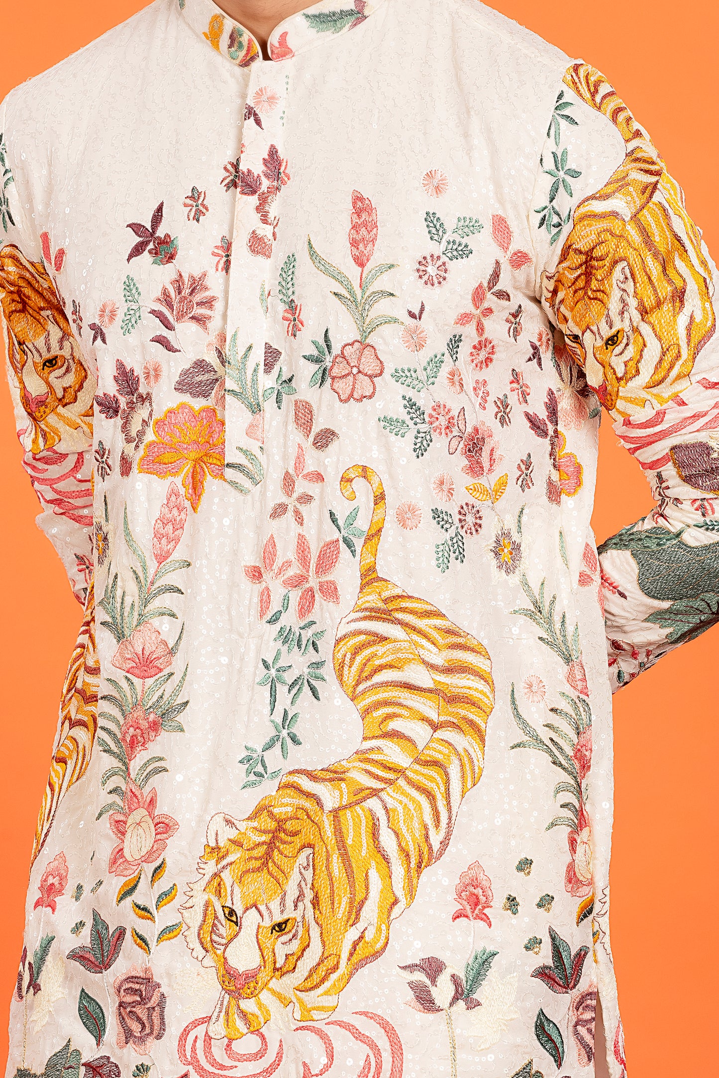 Arindam- Ivory Majesty Embroidered Kurta with Patiala