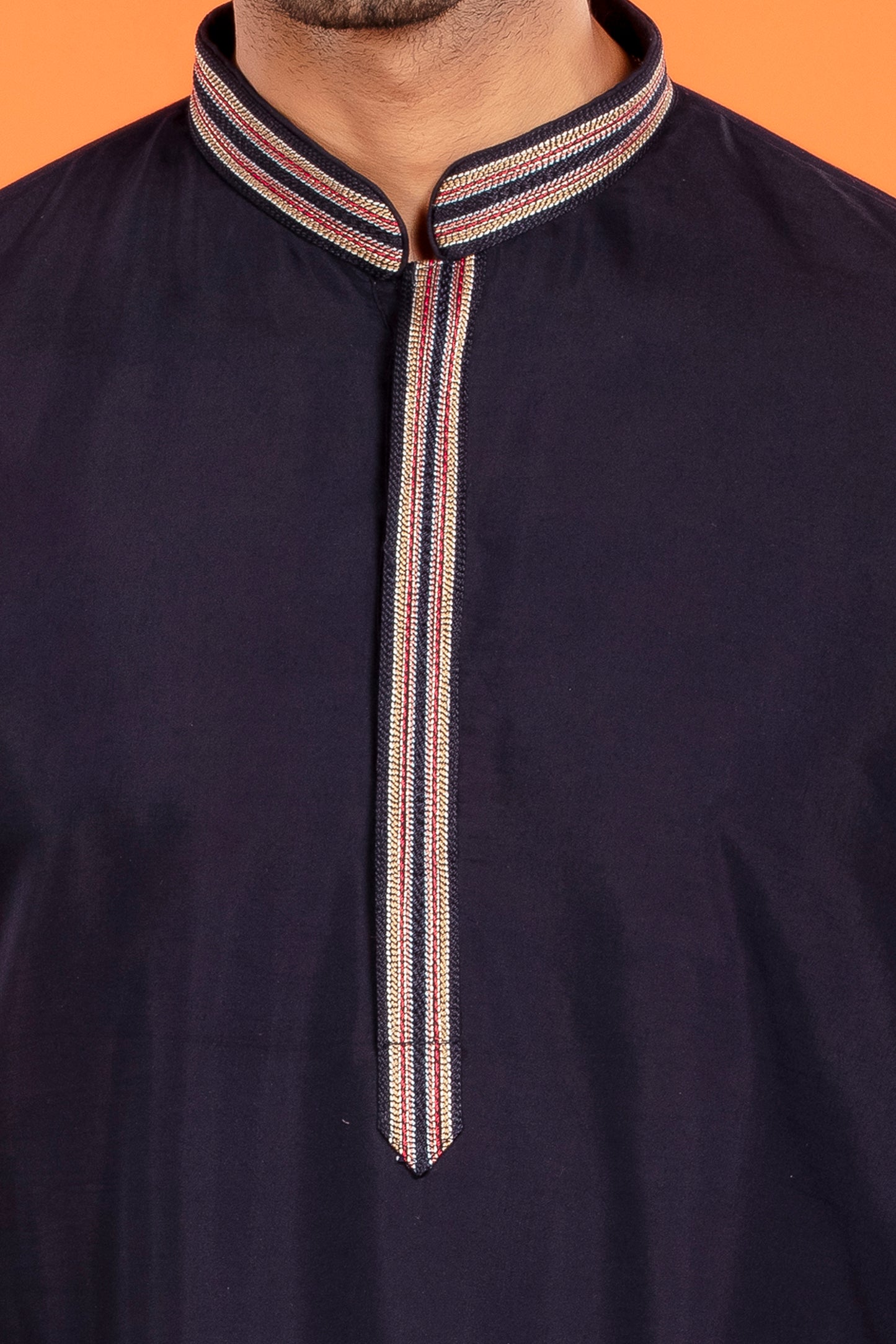 Aarosh – Midnight Blue Embroidered Kurta with Patiala