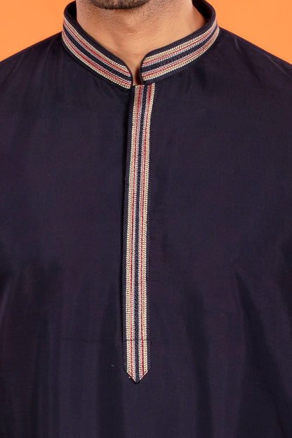 Aarosh – Midnight Blue Embroidered Kurta with Patiala