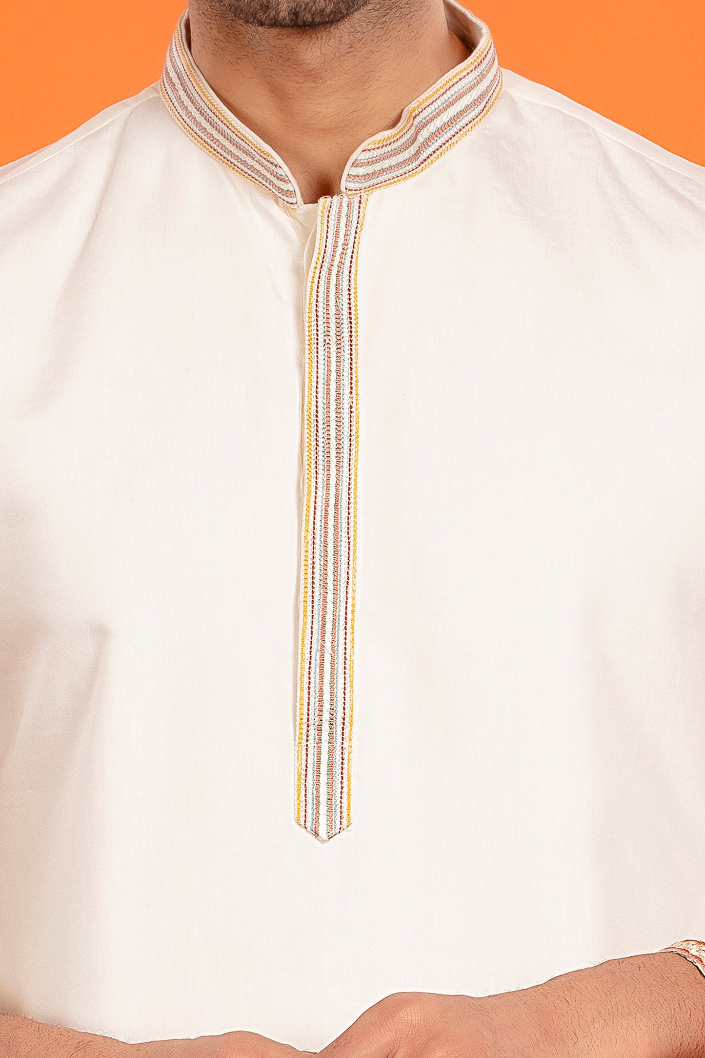 Aarosh – Ivory Embroidered Kurta with Patiala