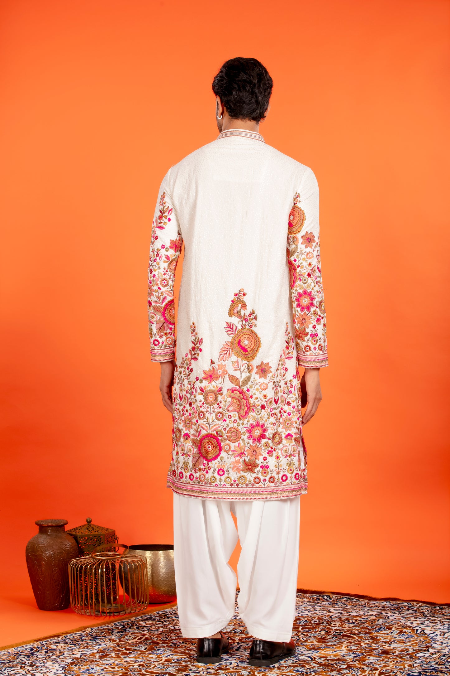 Aarin – Ivory Bloom Embroidered Kurta Patiala Set with Dupatta