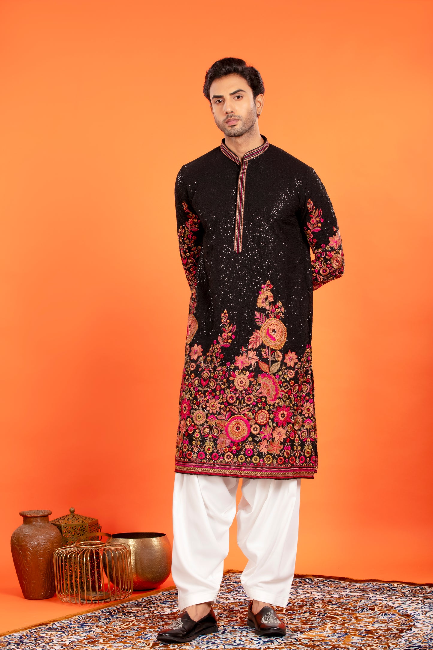 Aarin – Midnight Bloom Embroidered Kurta Patiala Set with Dupatta