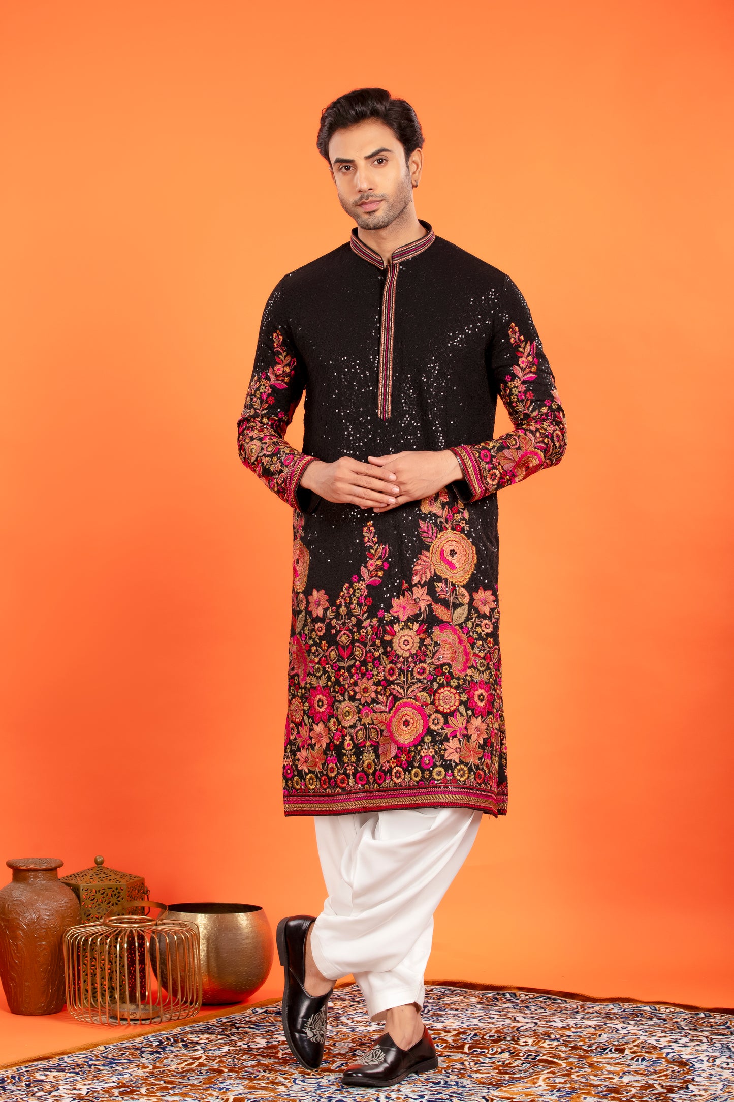 Aarin – Midnight Bloom Embroidered Kurta Patiala Set with Dupatta