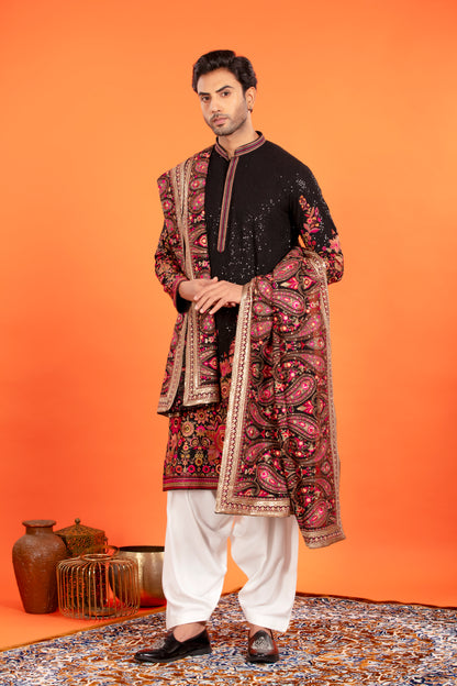 Aarin – Midnight Bloom Embroidered Kurta Patiala Set with Dupatta