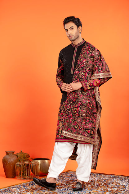Aarin – Midnight Bloom Embroidered Kurta Patiala Set with Dupatta