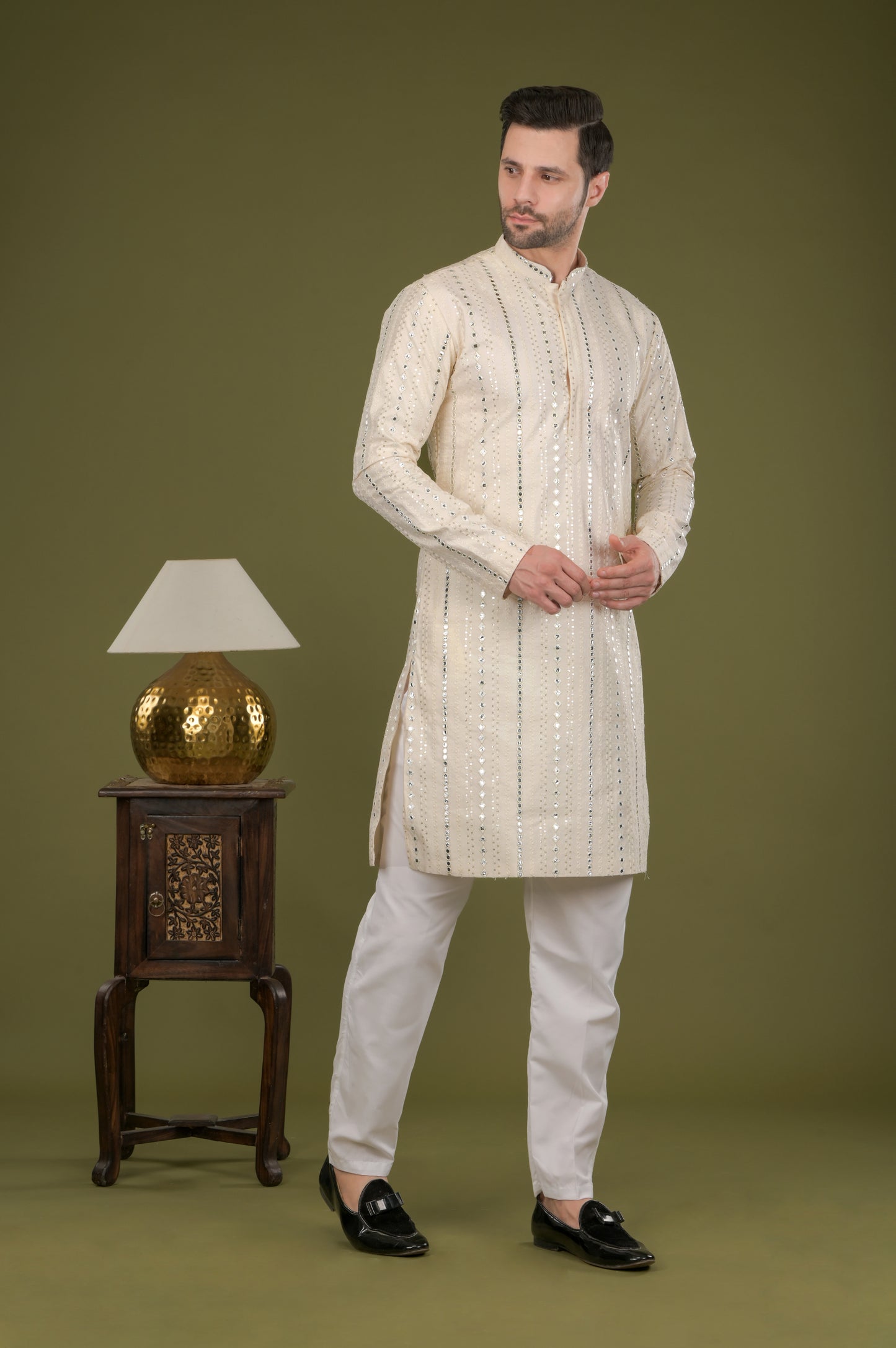 NOOR - Ziya Mirror Kurta Set (Ivory)