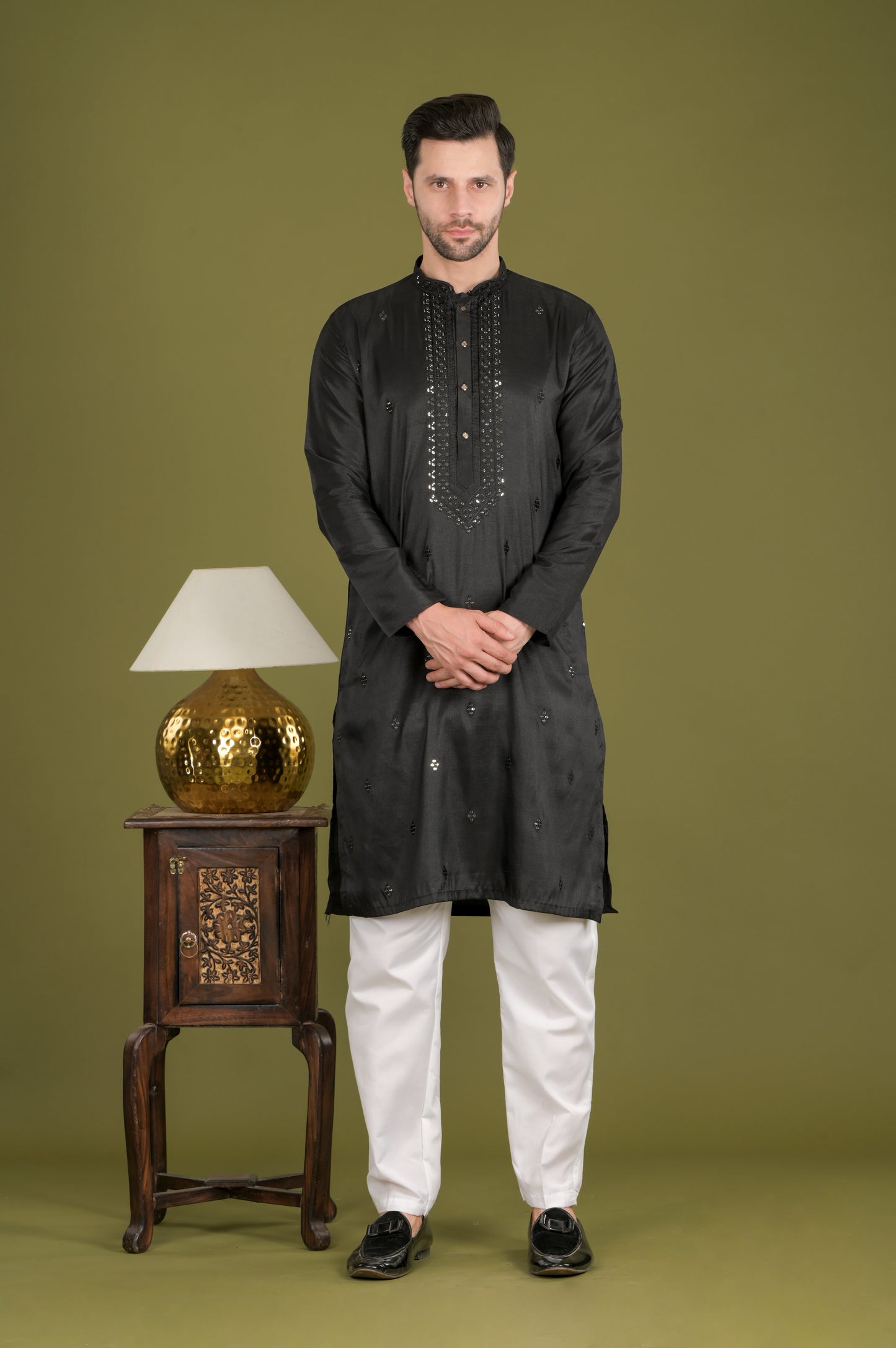 KANAK - Midnight Majesty Sequin Embroidered Kurta Set