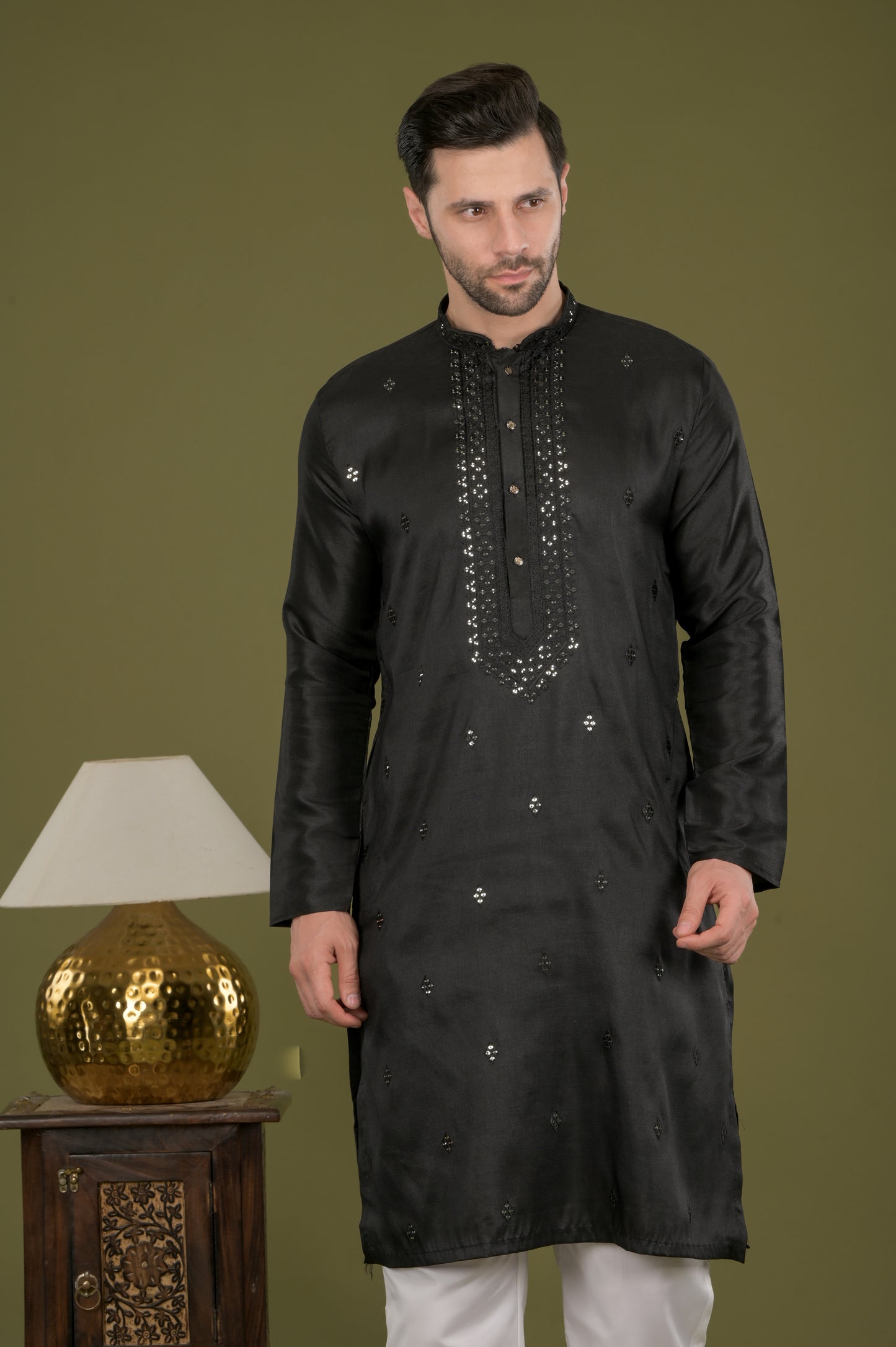 KANAK - Midnight Majesty Sequin Embroidered Kurta Set