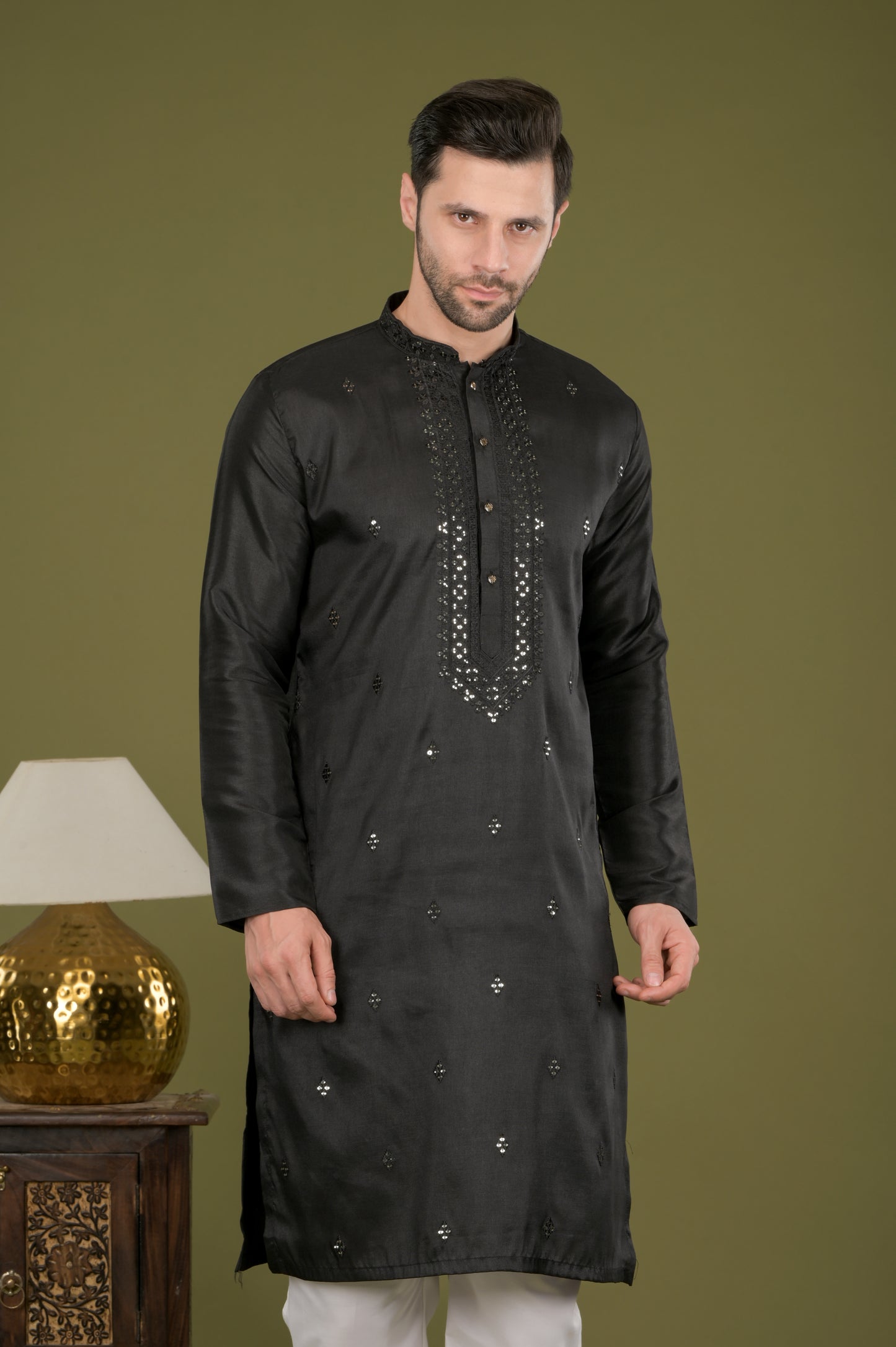 KANAK - Midnight Majesty Sequin Embroidered Kurta Set