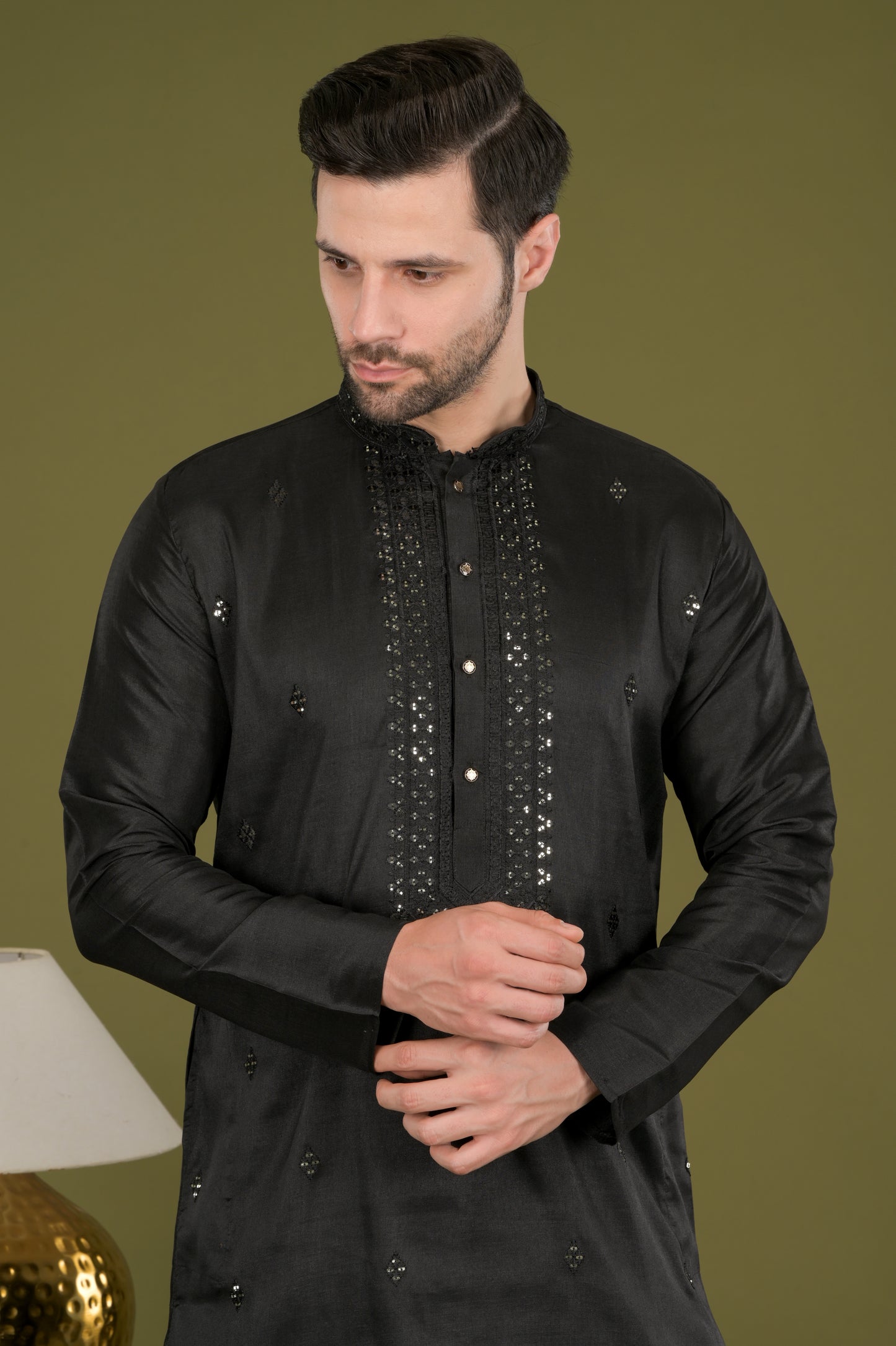 KANAK - Midnight Majesty Sequin Embroidered Kurta Set