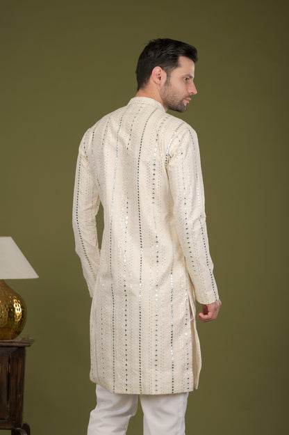 NOOR - Ziya Mirror Kurta Set (Ivory)